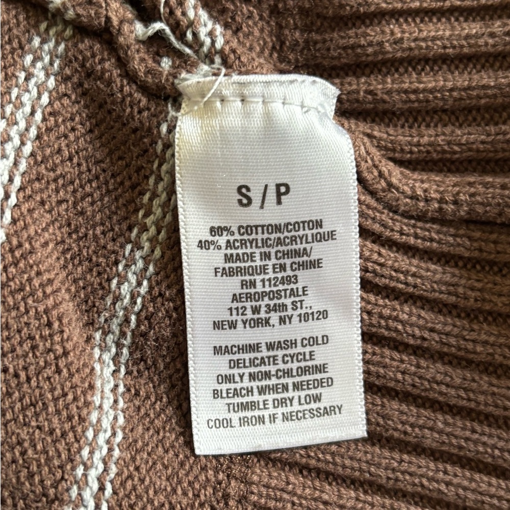 Aeropostale Brown Striped Crewneck Sweater Size Small - Picture 8 of 8